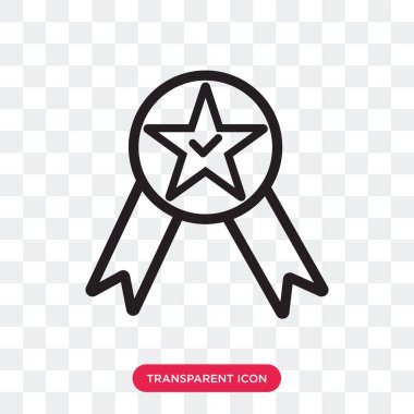 Saydam arka plan üzerinde madalya logo izole madalya vektör simgesi