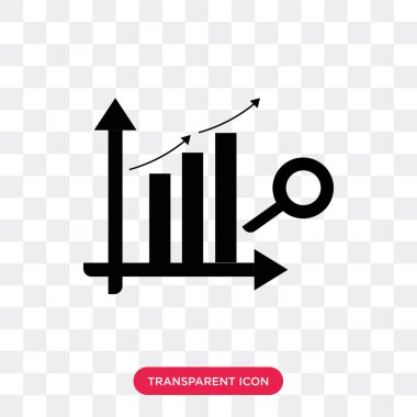 Saydam arka plan üzerinde izole arama analitik vektör simgesi, 