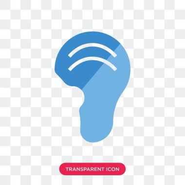 Saydam arka plan üzerinde insan izole insan kulak vektör simgesi 