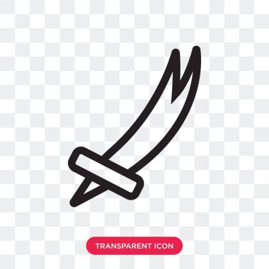 Saydam arka plan üzerinde kılıç logo izole kılıç vektör simgesi