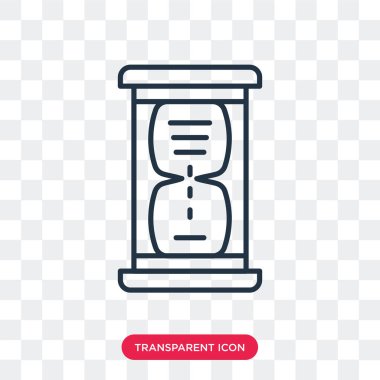 Saydam arka plan üzerinde kum saati logo tasarımı izole kum saat vektör simgesi