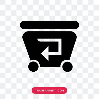 Geri dönüşüm kutusu vektör simgesi şeffaf arka plan üzerinde Recy izole