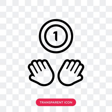 Saydam arka plan üzerinde numarası izole 1 numaralı vektör simgesi 