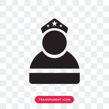 Saydam arka plan üzerinde asker izole asker vektör simgesi 