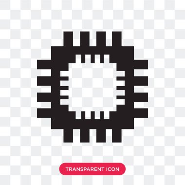 Saydam arka plan üzerinde Cpu logo des izole Cpu vektör simgesi