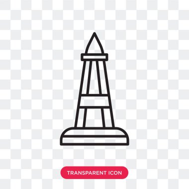 Saydam arka plan üzerinde dikilitaş logo tasarımı izole dikilitaş vektör simgesi