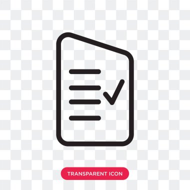 Saydam arka plan üzerinde liste logosu d izole listesi vektör simgesi