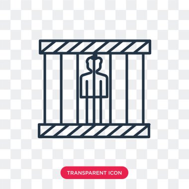 Saydam arka plan üzerinde hapishane logo tasarımı izole hapishane vektör simgesi