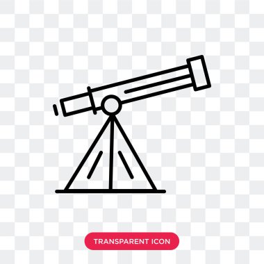 Saydam arka plan üzerine teleskopu logo tasarımı izole teleskop vektör simgesi