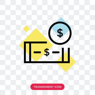 Saydam arka plan üzerinde m-cüzdan lo izole cüzdan vektör simgesi