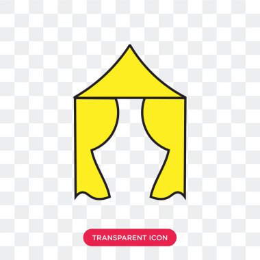 Saydam arka plan üzerinde çadır logosu d izole çadır vektör simgesi