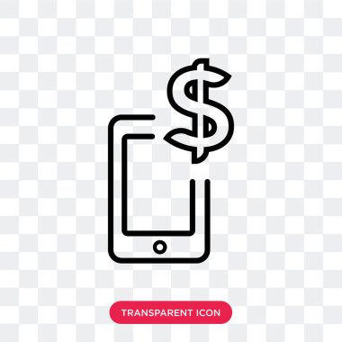 Saydam arka plan üzerinde cep lo izole mobil vektör simgesi