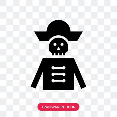 Saydam arka plan üzerinde korsan lo izole korsan vektör simgesi