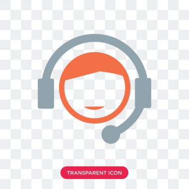 Müşteri hizmet vektör simgesi üzerinde şeffaf arka plan izole,