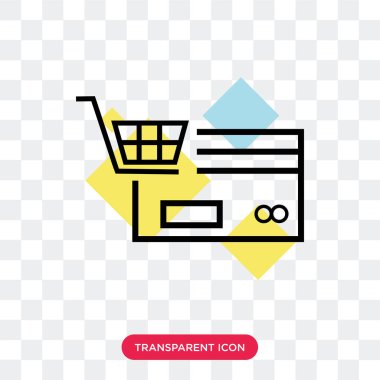 Saydam arka plan üzerinde Sh izole alışveriş sepeti vektör simgesi