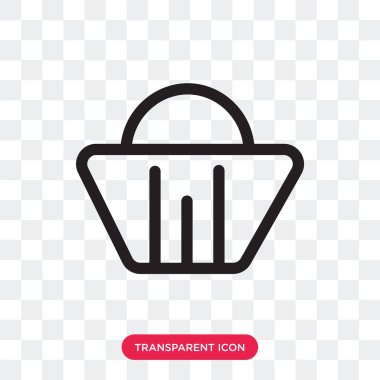 Alışveriş sepeti vektör simgesi üzerinde şeffaf arka plan izole, 