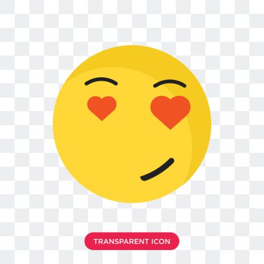 Aşık vektör simgesi içinde şeffaf arka plan üzerinde izole gülümse