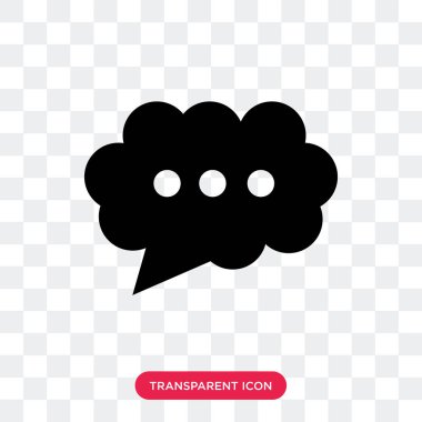 Konuşma balonu vektör simgesinin üzerinde şeffaf arka plan, Sp izole