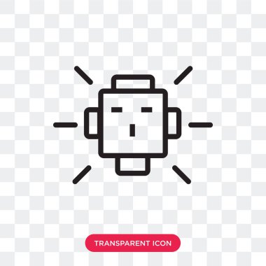 Yapay zeka vektör simgesi üzerinde saydam arka izole