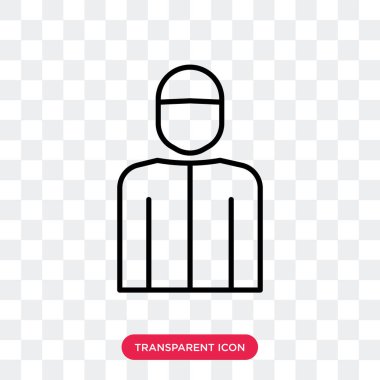 Saydam arka plan üzerinde Müslüman erkek logo tasarımı izole Müslüman erkek vektör simgesi