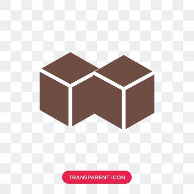 Saydam arka plan üzerinde küp logosu d izole vektör simge küp