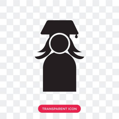 Saydam arka plan üzerinde Graduat izole lisansüstü vektör simgesi