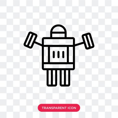 Saydam arka plan üzerinde Robot logo izole robot vektör simgesi