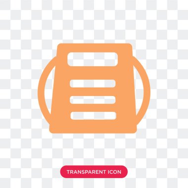 Saydam arka plan üzerinde Backpac izole sırt çantası vektör simgesi