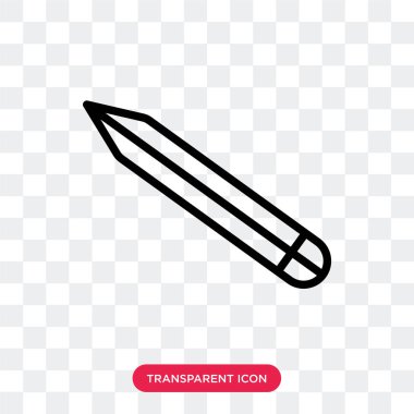 Saydam arka plan üzerinde kalem lo izole kalem vektör simgesi