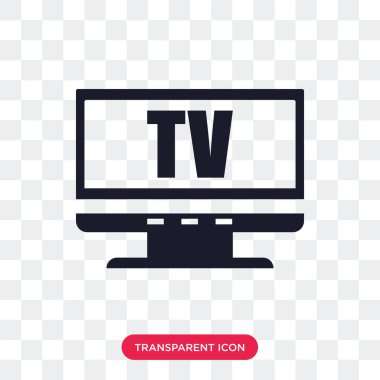 Saydam arka plan üzerinde Telev izole televizyon vektör simgesi