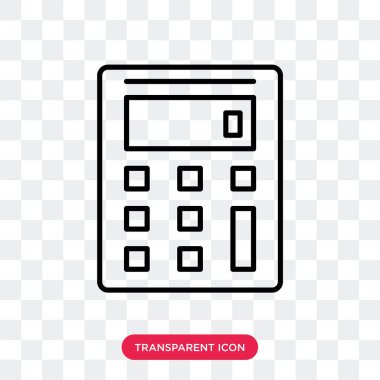 Saydam arka plan üzerinde hesap makinesi logo tasarımı izole hesap makinesi vektör simgesi