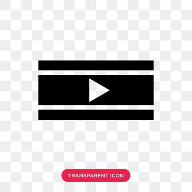 Saydam arka plan üzerinde Vid izole video oynatıcı vektör simgesi