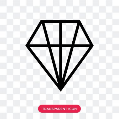 Saydam arka plan üzerinde elmas izole elmas vektör simgesi 