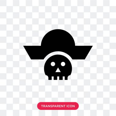 Saydam arka plan üzerinde korsan lo izole korsan vektör simgesi