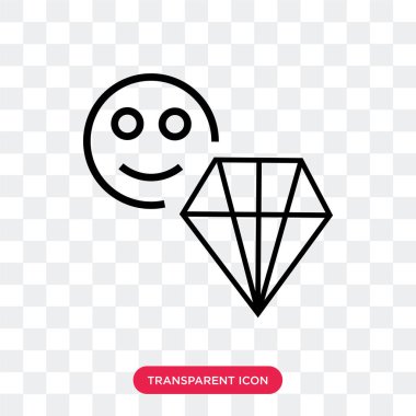 Saydam arka plan üzerinde elmas izole elmas vektör simgesi 