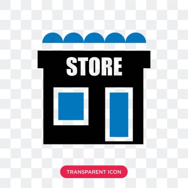 Saydam arka plan üzerinde mağaza logo izole mağaza vektör simgesi