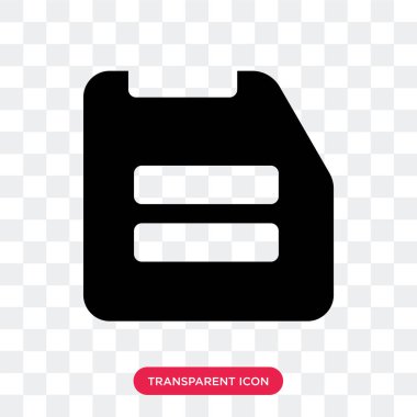 Saydam arka plan üzerinde i izole disket vektör simgesi