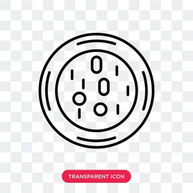 Saydam arka plan üzerinde Petri kabına logo tasarımı izole petri kabına vektör simgesi