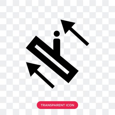 Saydam arka plan üzerinde Escala izole yürüyen merdiven vektör simgesi