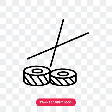 Saydam arka plan üzerinde suşi logo tasarımı izole suşi vektör simgesi