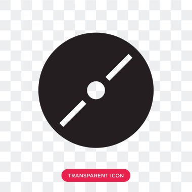 Saydam arka plan üzerinde disk logosu d izole disk vektör simgesi