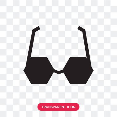 Saydam arka plan üzerinde izole yuvarlak gözlük vektör simgesi,