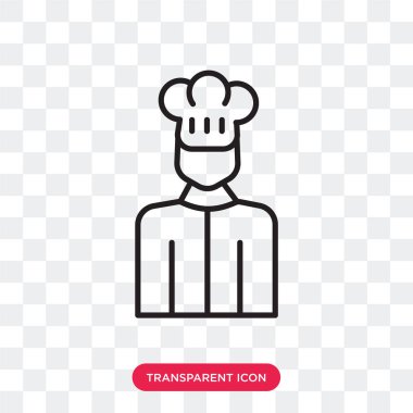 Saydam arka plan üzerinde Şef logo tasarımı izole Şef vektör simgesi