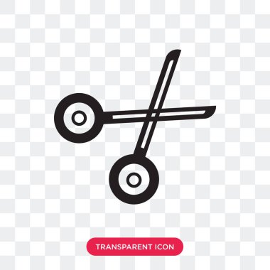 Saydam arka plan üzerinde izole kapalı makas vektör simgesi, 