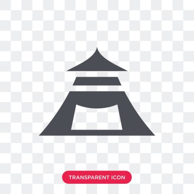 Saydam arka plan üzerinde çadır logosu d izole çadır vektör simgesi