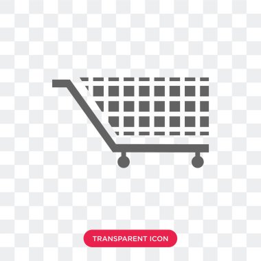 Saydam arka plan üzerinde Sh izole alışveriş sepeti vektör simgesi