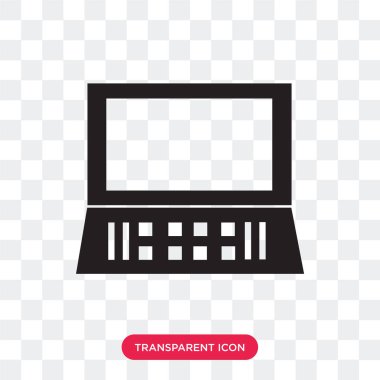 Saydam arka plan üzerinde Laptop lo izole dizüstü vektör simgesi