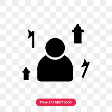 Saydam arka plan üzerinde yangın izole itfaiyeci vektör simgesi