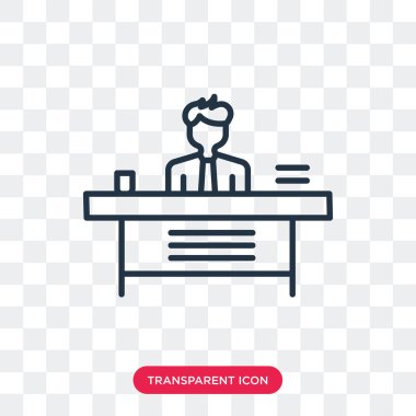 Saydam arka plan üzerinde yönetmen Desk logo tasarımı izole yönetmen Resepsiyon vektör simgesi