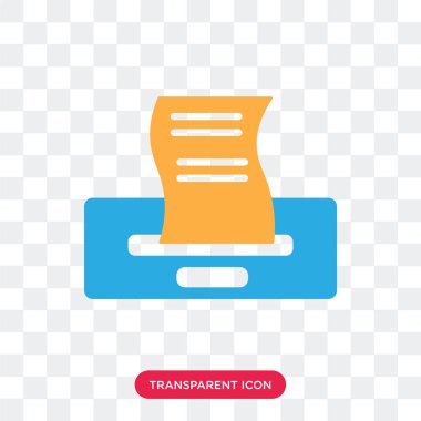 Saydam arka plan üzerinde yazıcı izole yazıcı vektör simgesi 